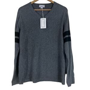 NWT Cashmeren Sweater Womens M Gray 100% Cashmere V-Neck Cozy Quiet Luxury